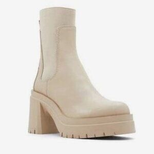 Aldo Bigmood Lug Chelsea Booties, Beige, Size 8M